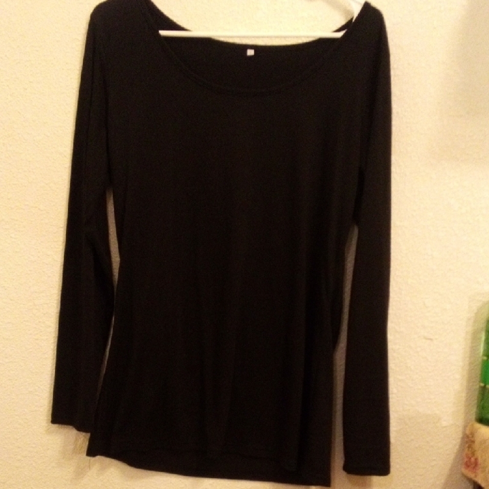 Classic Black Long Sleeve Women's Top